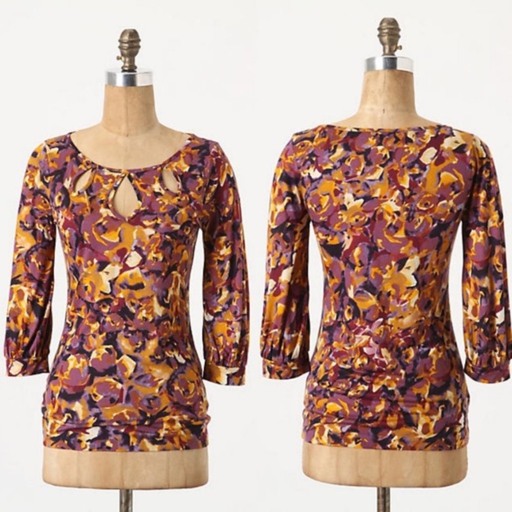 Anthropologie Postmark Traced Teardrops Top Size XS NWT
